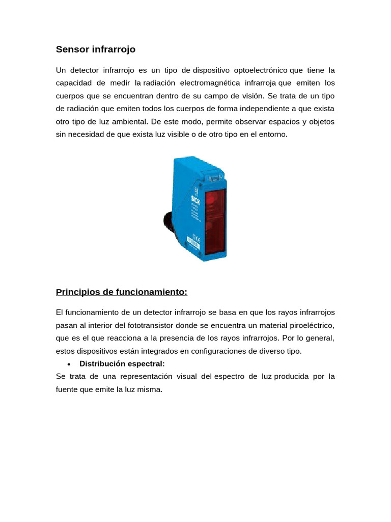 Teoria de Sensores Infrarrojos | PDF | Infrarrojo | Diodo emisor de luz