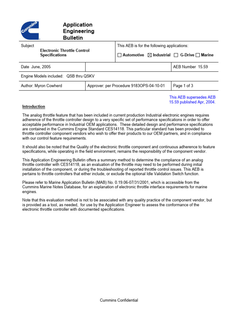 Electronic Throttle Control Spec | PDF | Throttle | Power Supply