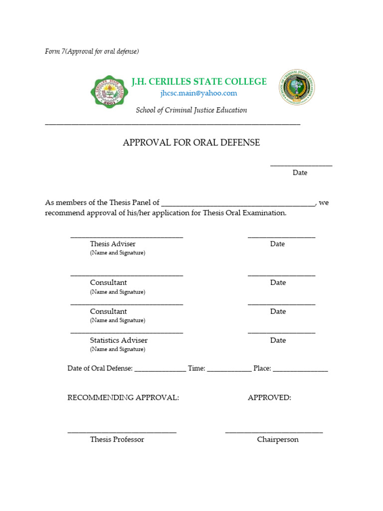 Form 7 Approval for Defense | PDF