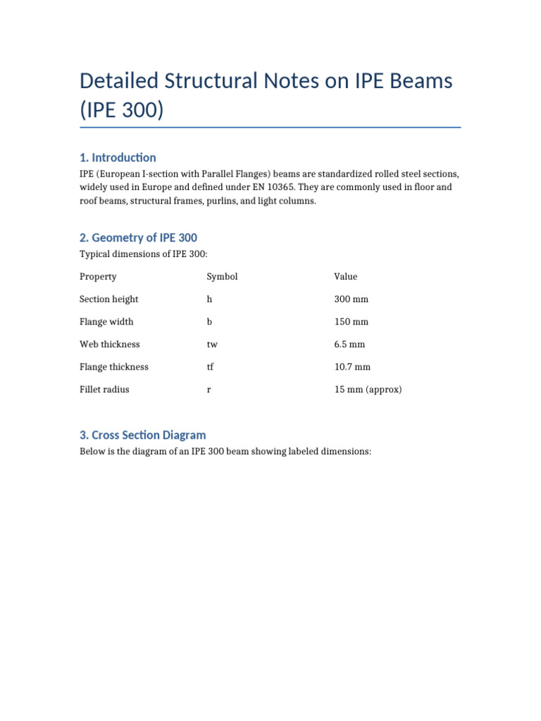 IPE 300 Structural Note Updated | PDF | Beam (Structure) | Buckling