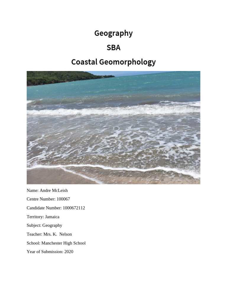 Geography SBA - Andre Mcleish | PDF | Coast | Beach