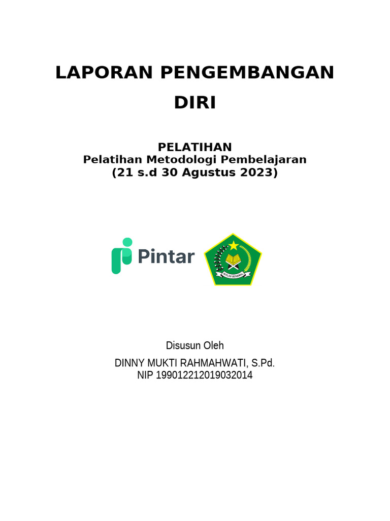 LAPORAN PENGEMBANGAN DIRI Pelatihan Literasi Pembelajaran ...