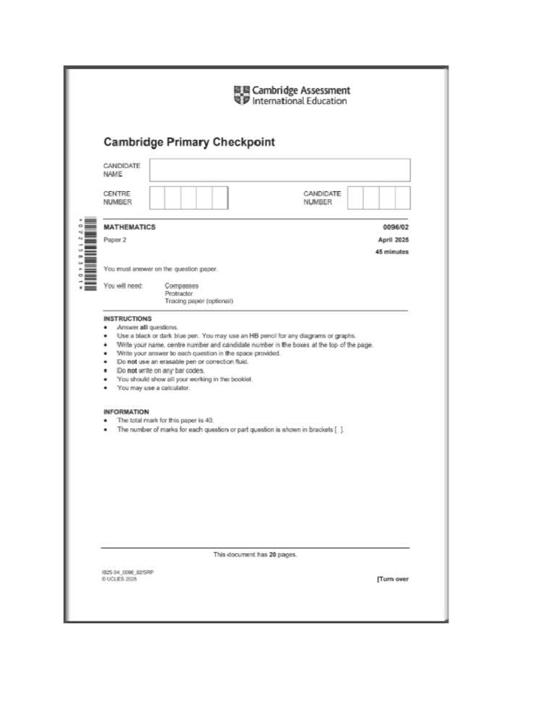 Check Point Test Maths | PDF