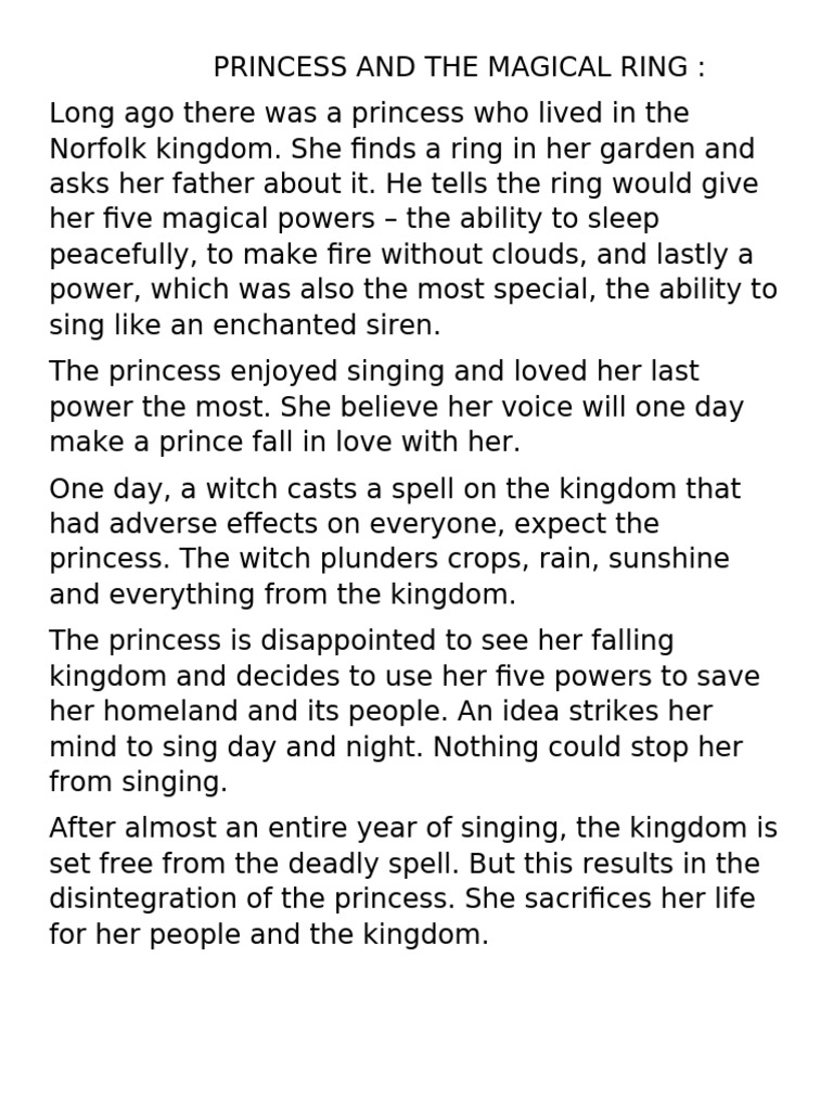 Princess and the Magical Ring | PDF