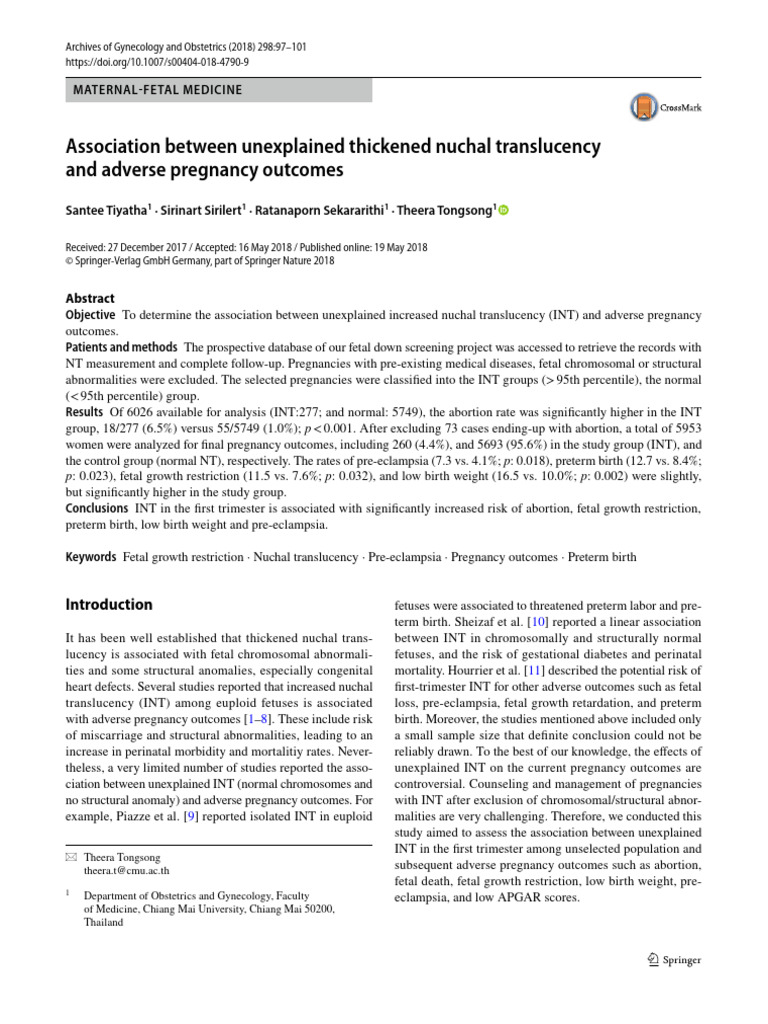 Association Between Unexplained Thickened Nuhcl Translucency and ...