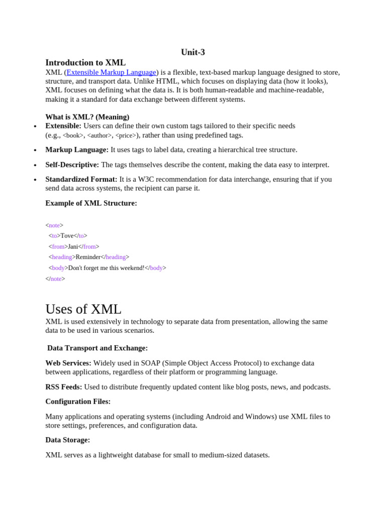 Unit 3 | PDF | Xml | Html