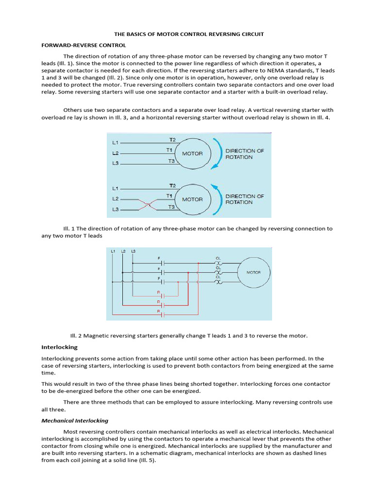 6 Basic Motor Control Reversing (1) | PDF | Switch | Relay