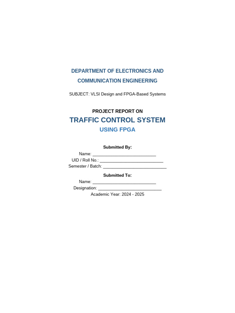 Traffic Control System FPGA 15pages (1) | PDF | Field Programmable Gate ...