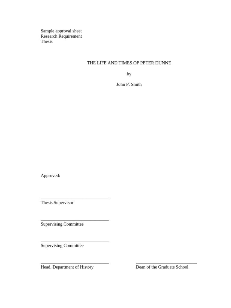 Sample Approval Sheet - Thesis | PDF