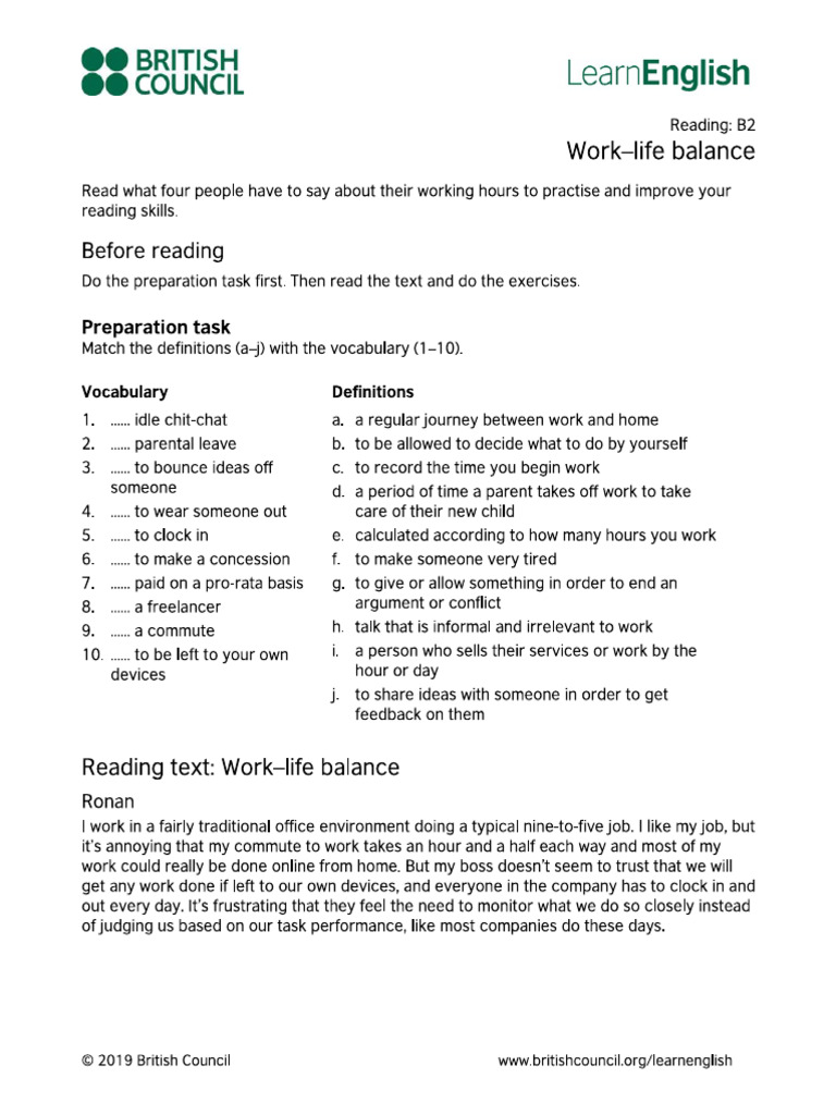 Work - Life Balance | PDF