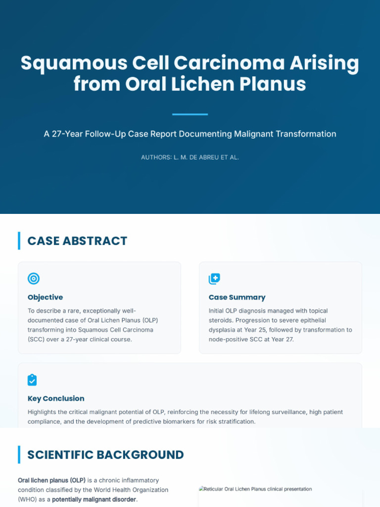 SCC From Oral Lichen Planus - Case Report | PDF
