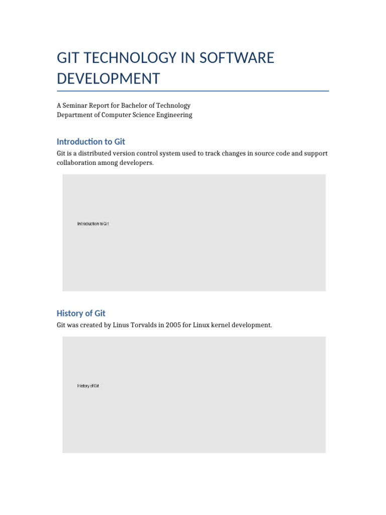 Git Technology Seminar Report | PDF