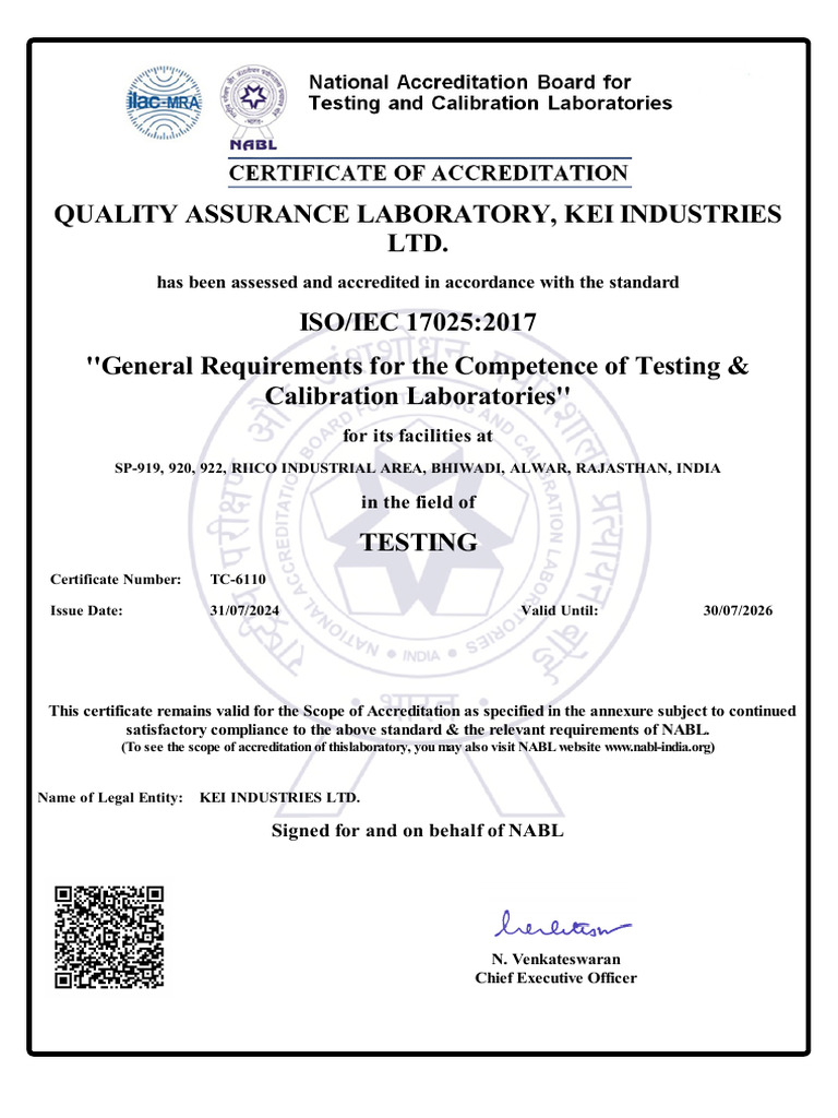 NABL Certificate | PDF