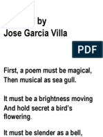 Sonnet I by Jose Garcia Villa - Poetry Analysis