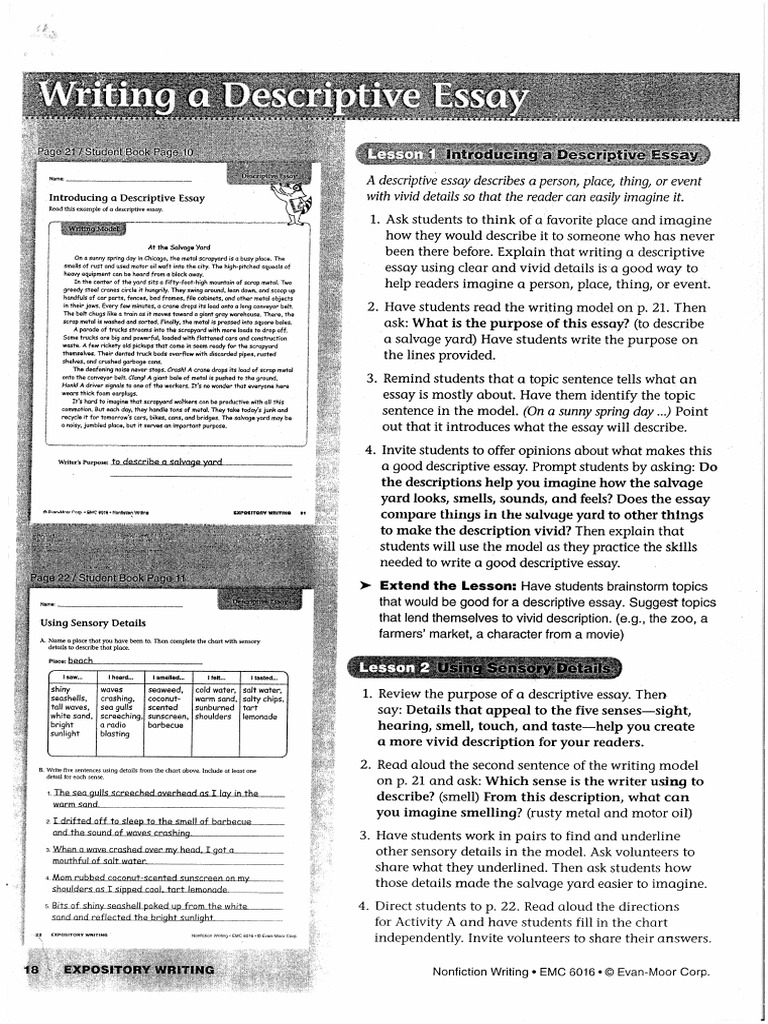 Descriptive Writing 1 | PDF