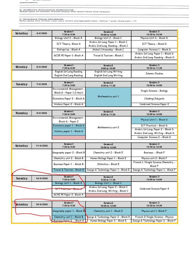 Edexcel Mock Exam Schedule | PDF | Student Assessment And Evaluation ...