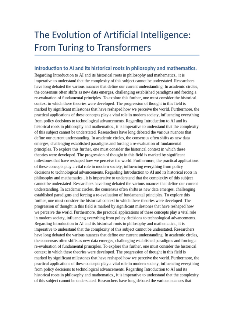 Evolution of AI | PDF | Intersectionality | Intelligence (AI) & Semantics