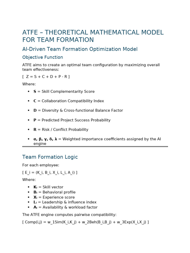 Atfe Theoretical Mathematical Model Slide | PDF