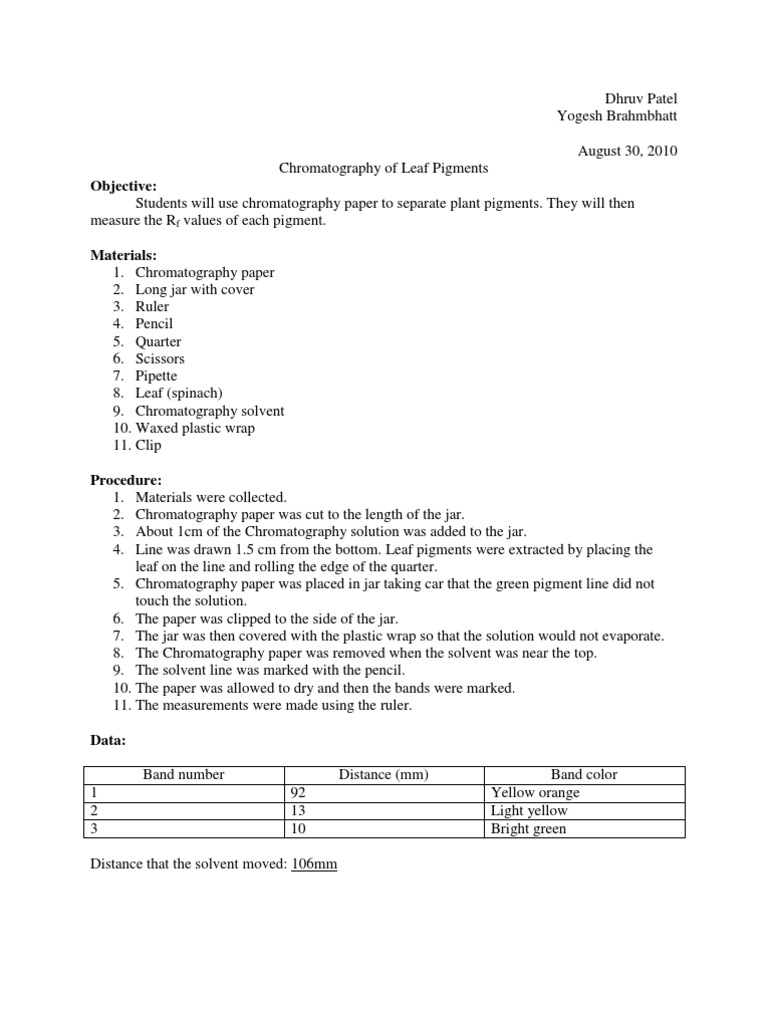 Lab On Paper Chromatography PDF