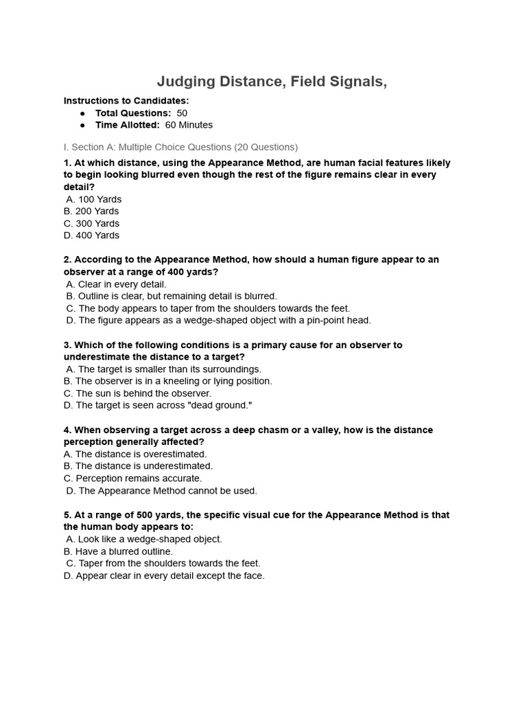 Advanced Fieldcraft Assessment_ Judging Distance, Field Signals, And ...