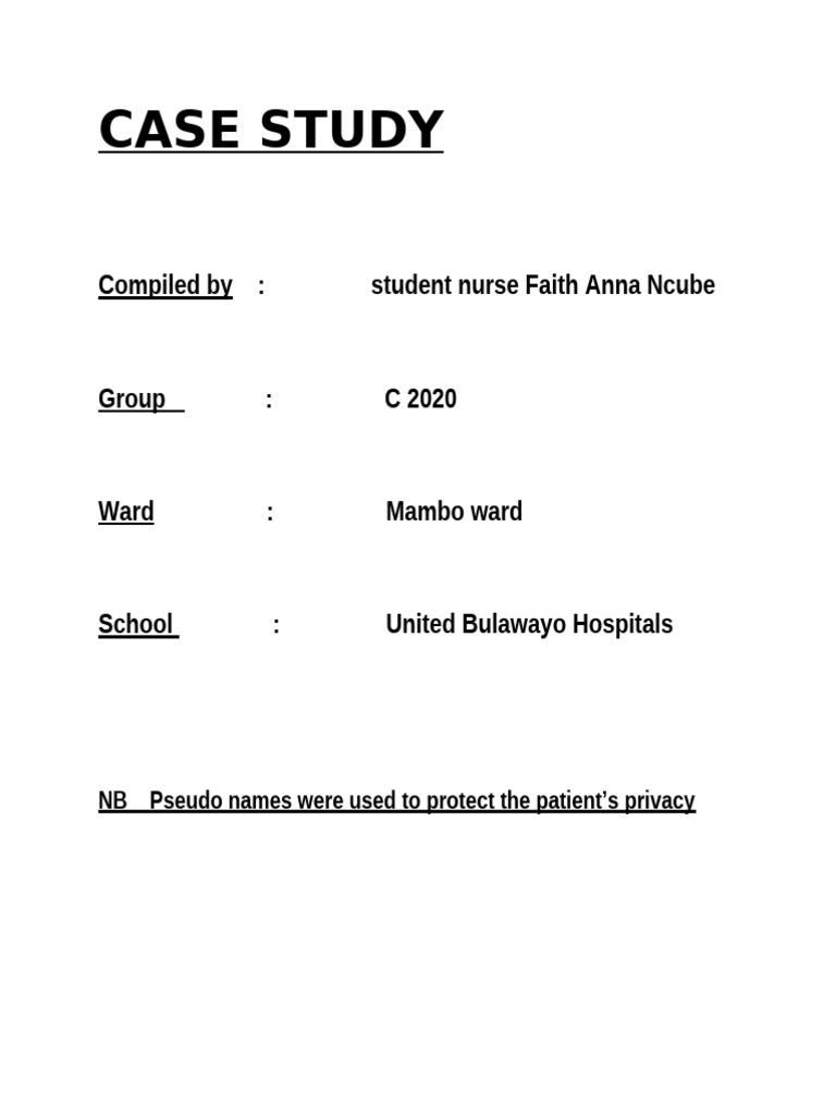 Case Study for Faith Ncube | PDF | Mental Disorder | Anxiety
