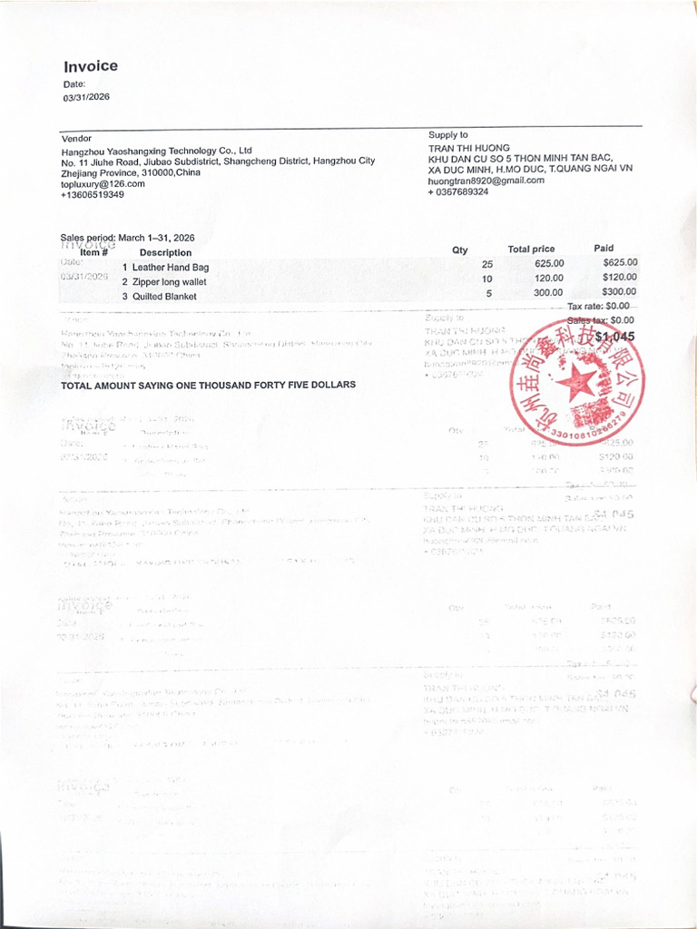 Invoice China | PDF