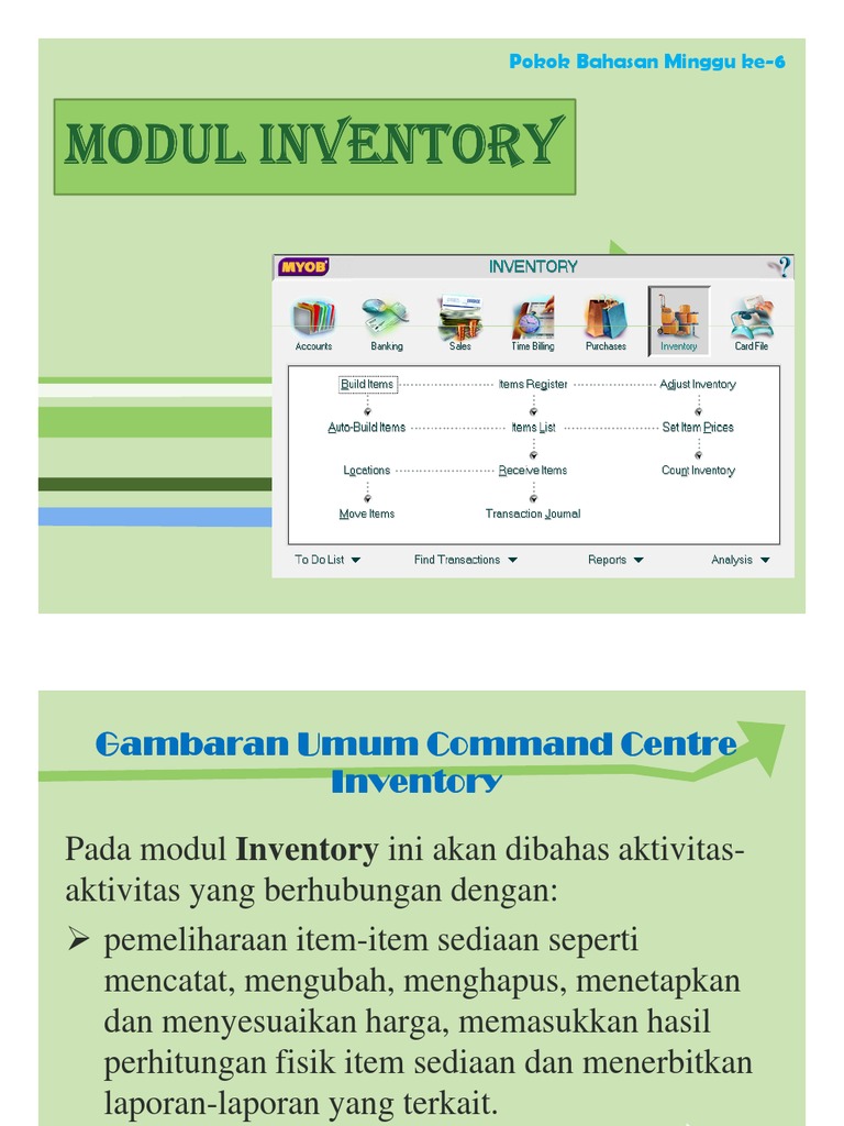 Panduan Modul Inventory MYOB | PDF