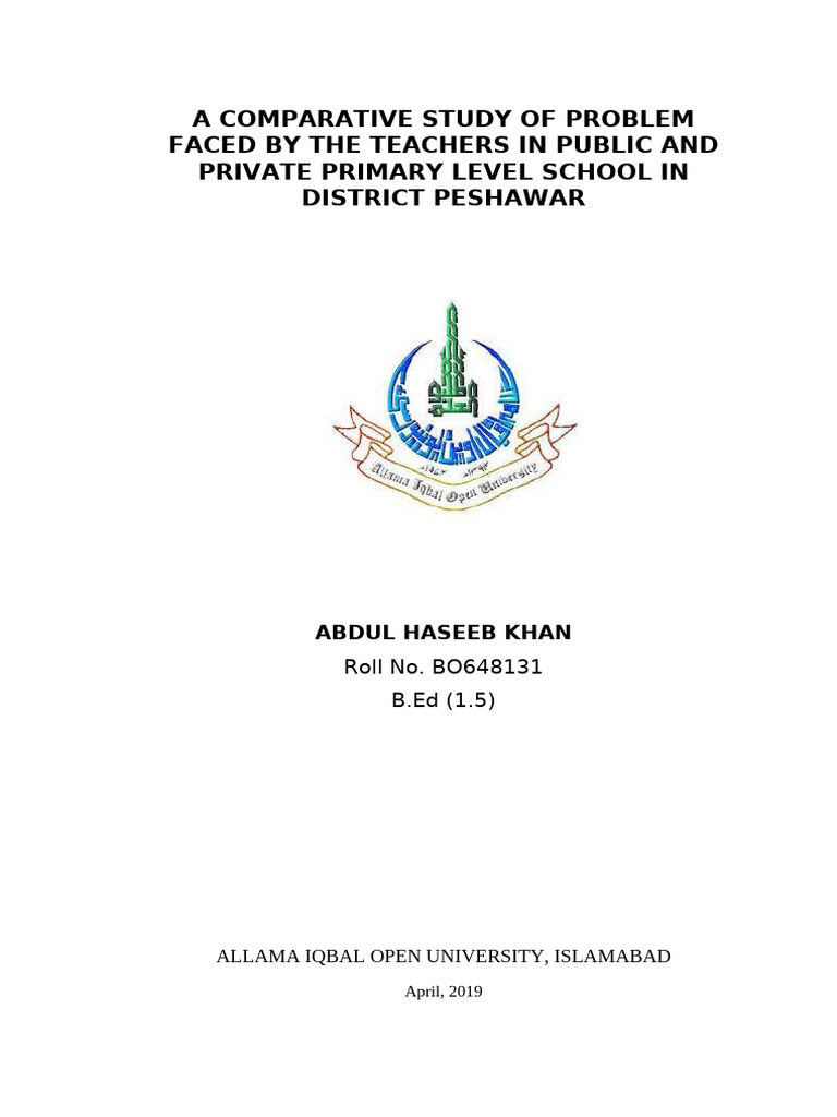 Analyze the Problems Faced by Primary School Teachers of District ...
