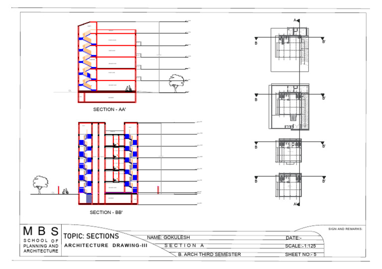 SECTIONS AD | PDF | Building Engineering | Architectural Design