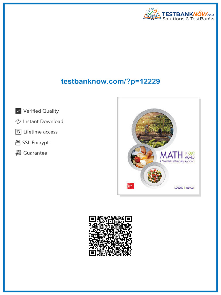 Test Bank for Math in Our World: A Quantitative Reasoning Approach, 1st ...