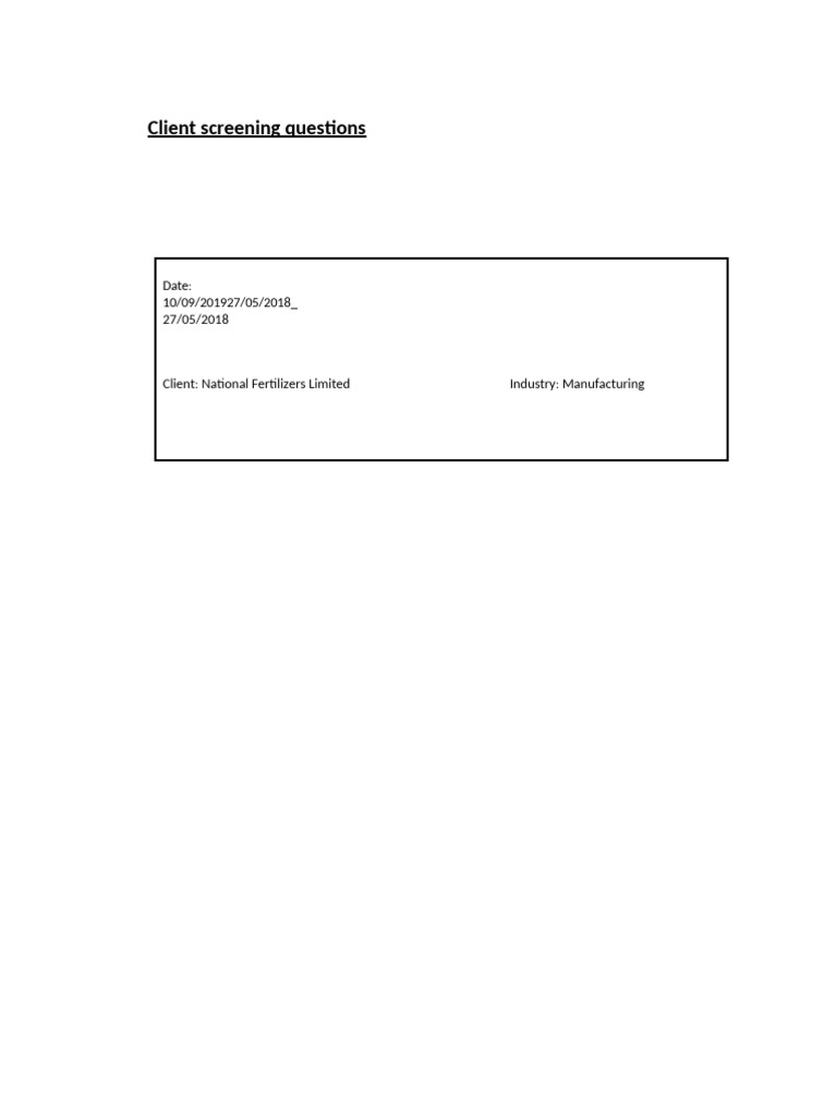 17. New Client Acceptance Form | PDF | Business