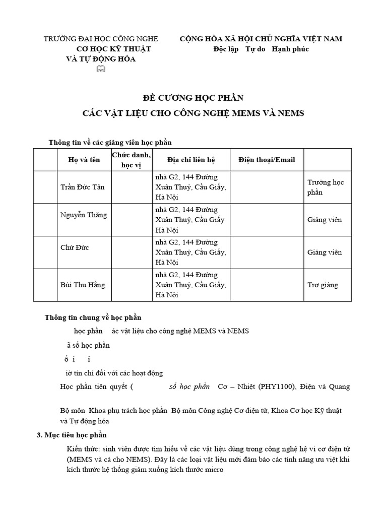 Cac vat lieu cho cong nghe MEMS va NEMS - Tran Duc Tan | PDF