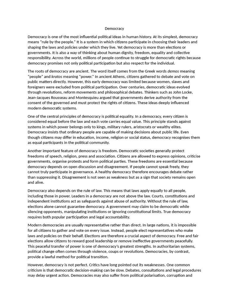 Democracy | PDF | Democracy | Political Ideologies