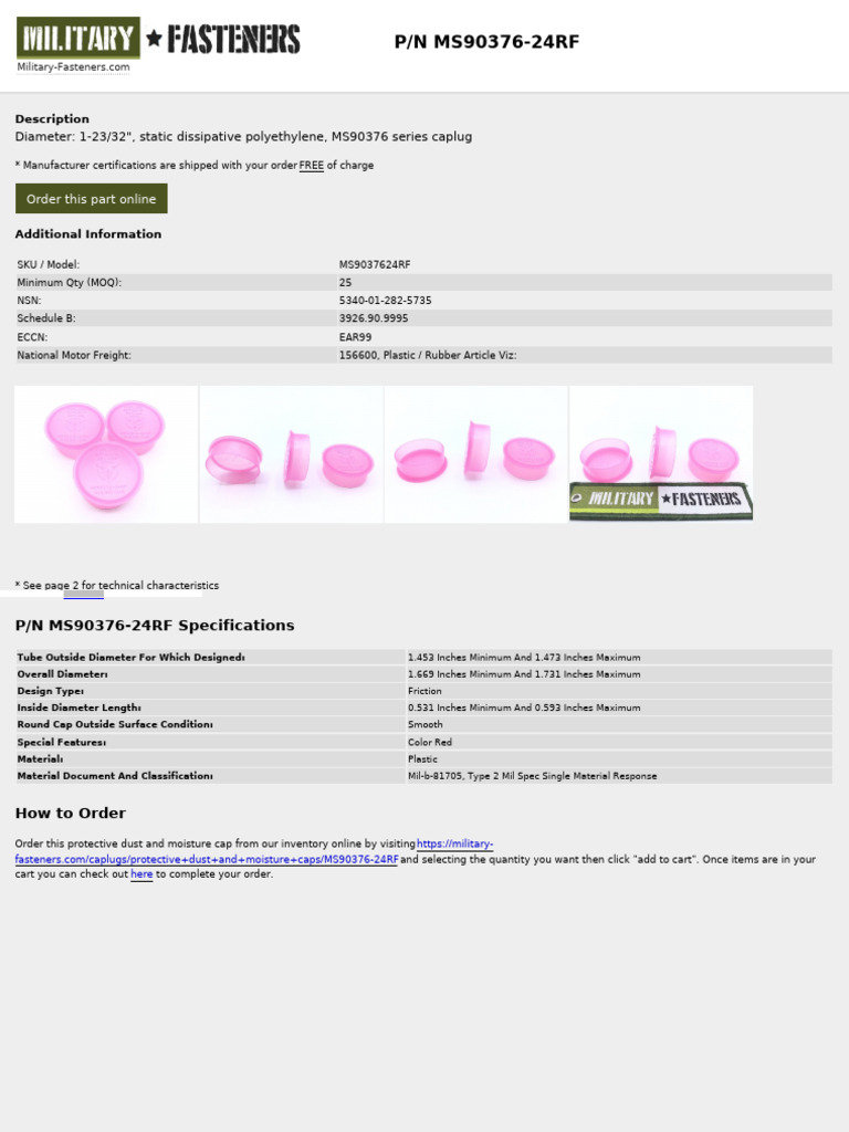 Ms90376 24rf Military Fasteners Com | PDF