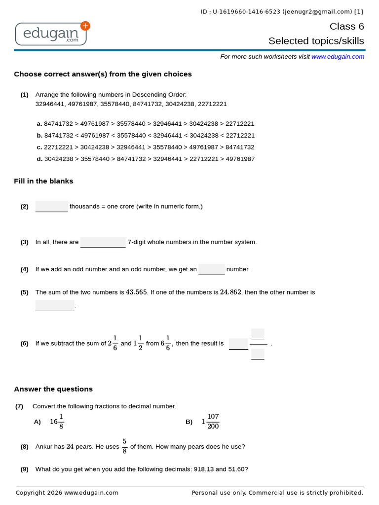 Grade6-1619660-1416-6523.q | PDF | Elementary Mathematics | Discrete ...
