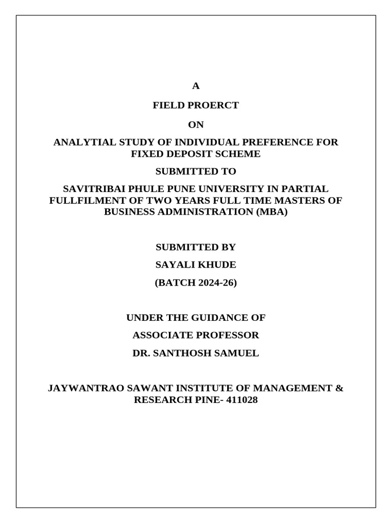 Feild Project 67 - Copy | PDF | Survey Methodology