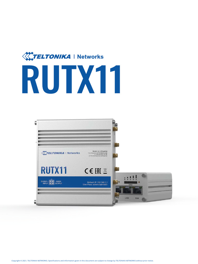 RUTX11 Datasheet | PDF | Virtual Private Network | Port (Computer ...