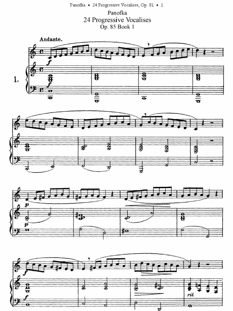 Panofka Op 85 24 Progressive Vocalises