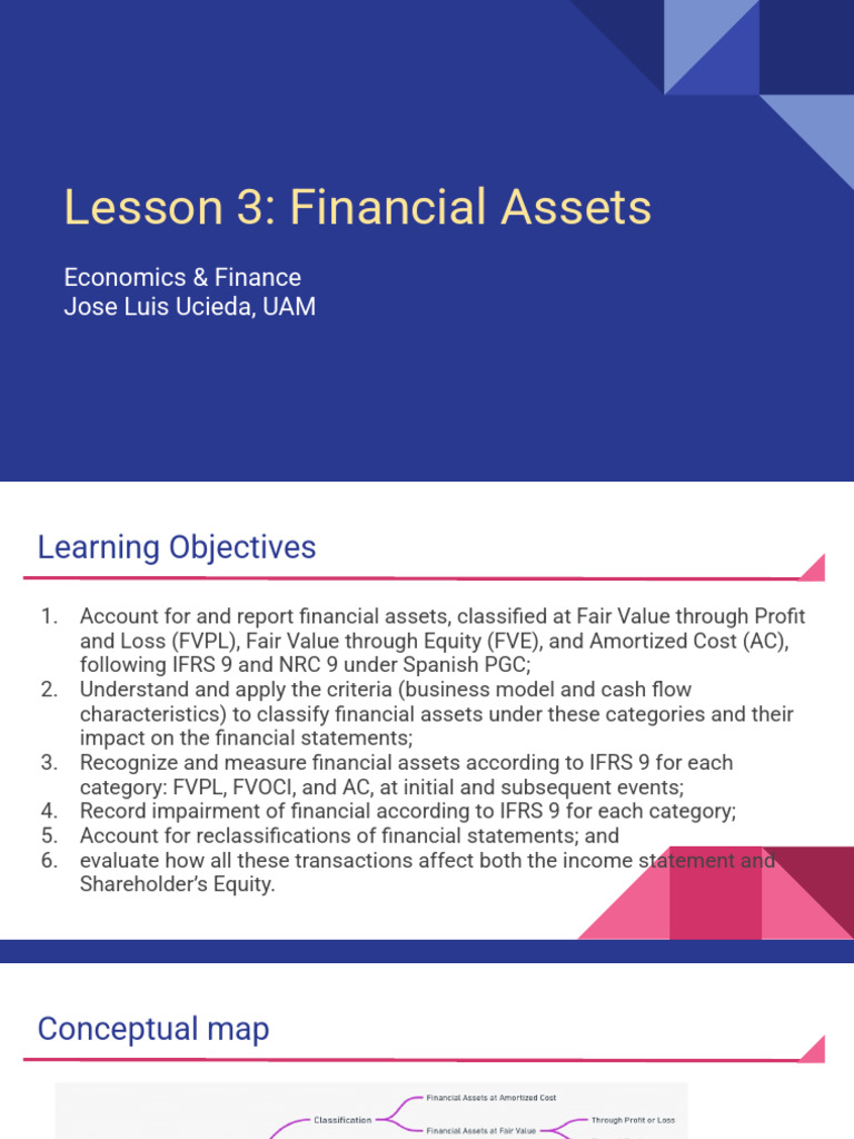Lesson 3_ Financial Assets (1) | PDF | Fair Value | Historical Cost