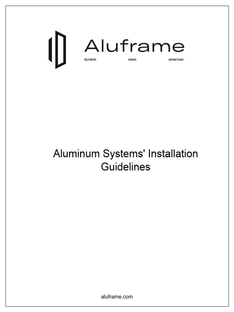 Aluframe- Aluminum Systems' Installation Guidlines | PDF | Window | Door