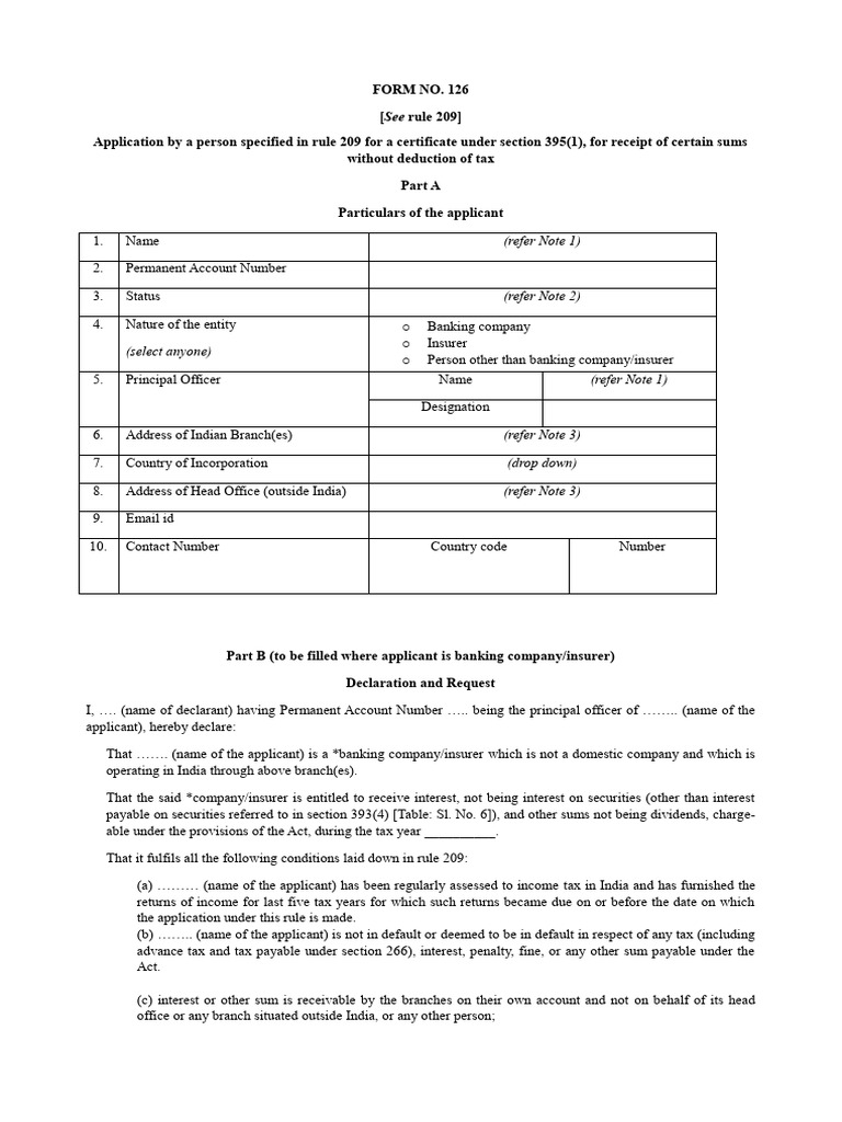 form-no-126 | PDF | Taxes | Income Tax In India