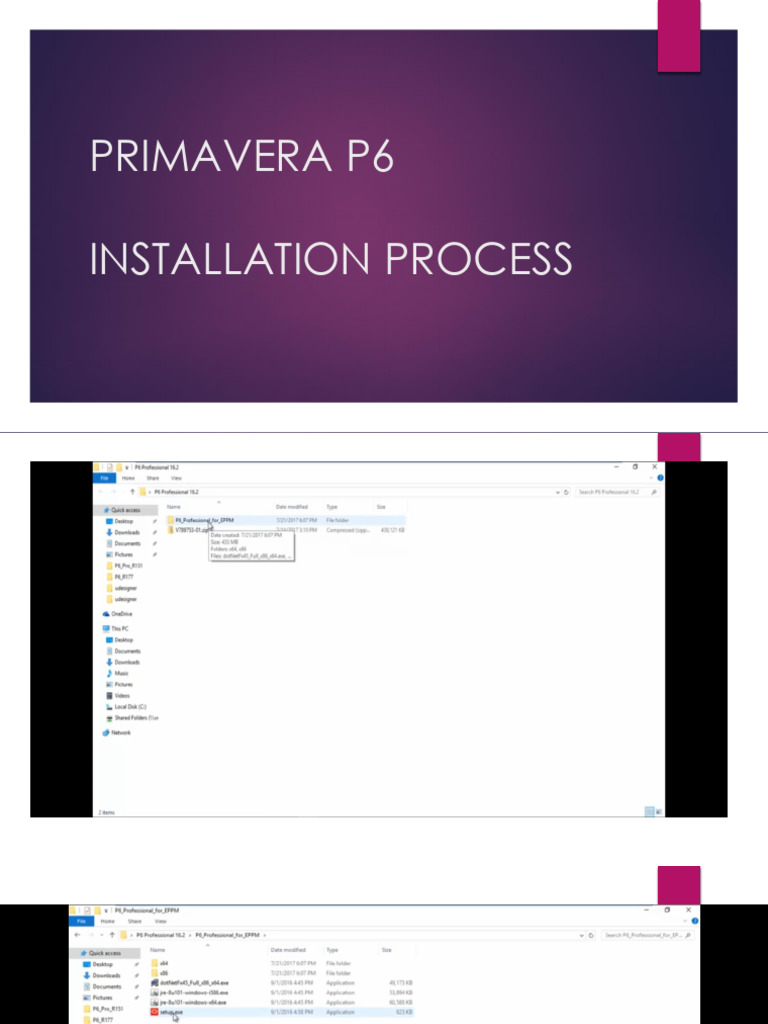 PRIMAVERA P6 Installation Process | PDF