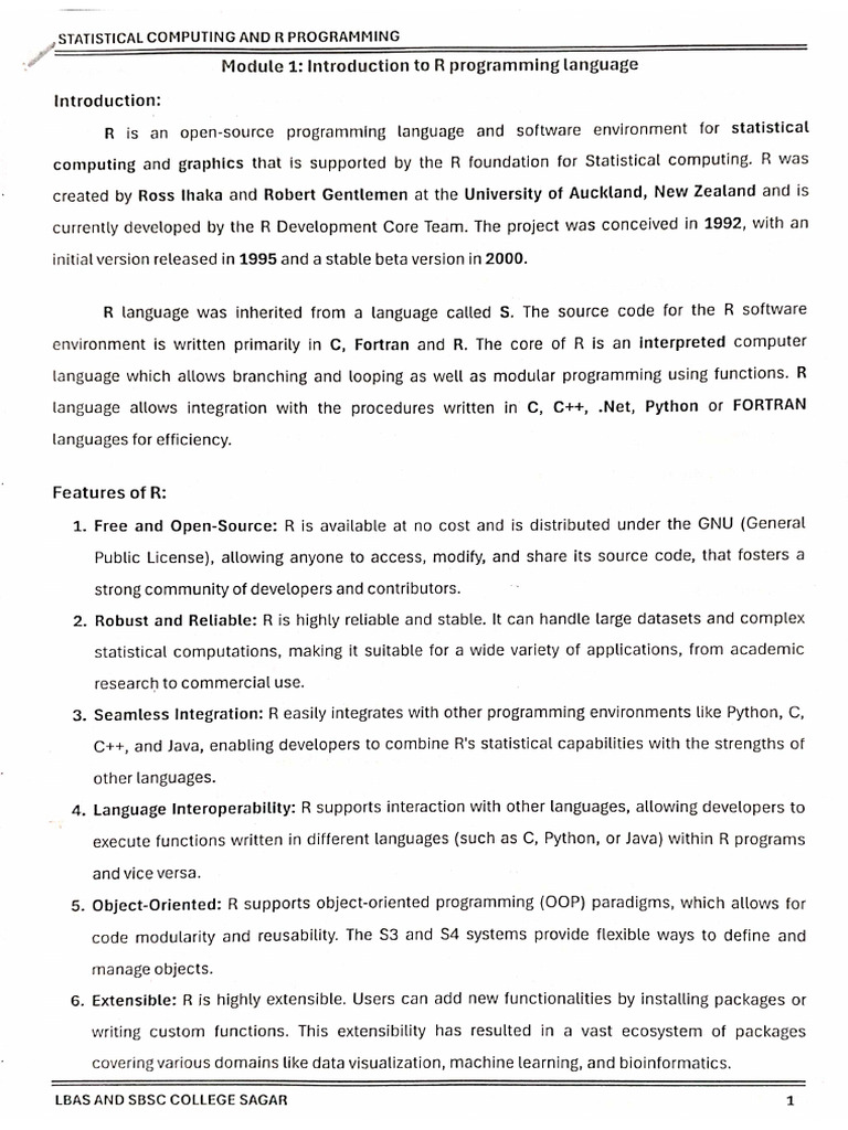 R 1st unit | PDF
