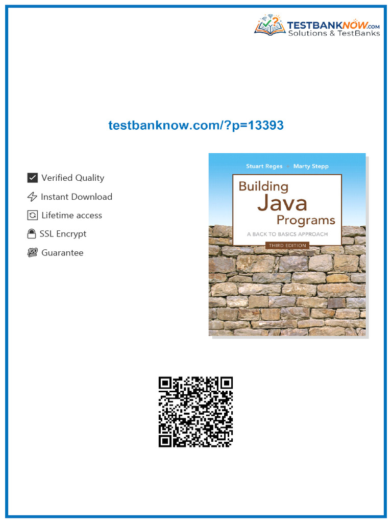 Test Bank for Building Java Programs 3/E 3rd Edition Stuart Reges ...