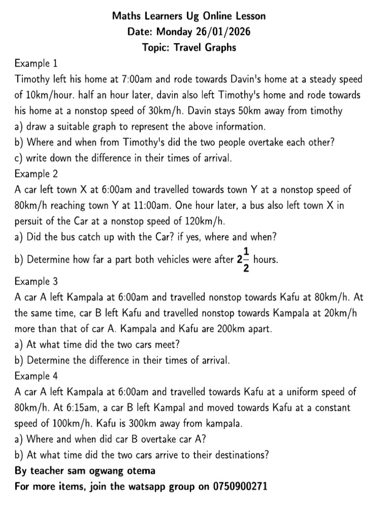 Maths Learners UG Travel Graphs | PDF