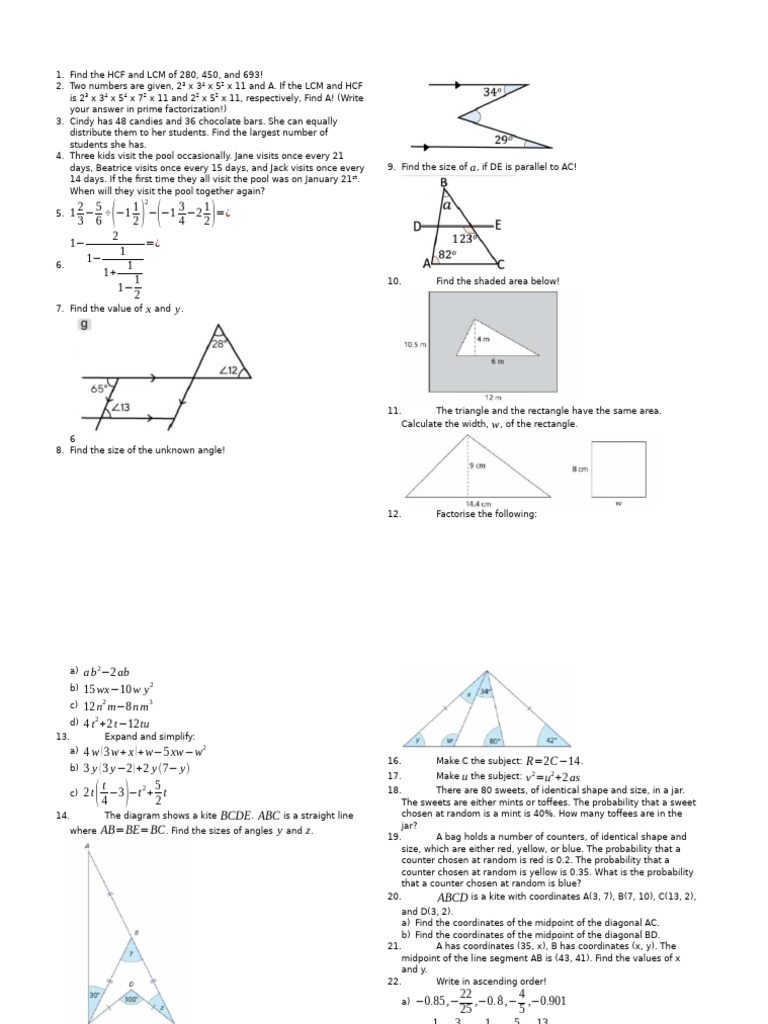 Math Jh3 Uas | PDF | Chess Theory | Elementary Geometry