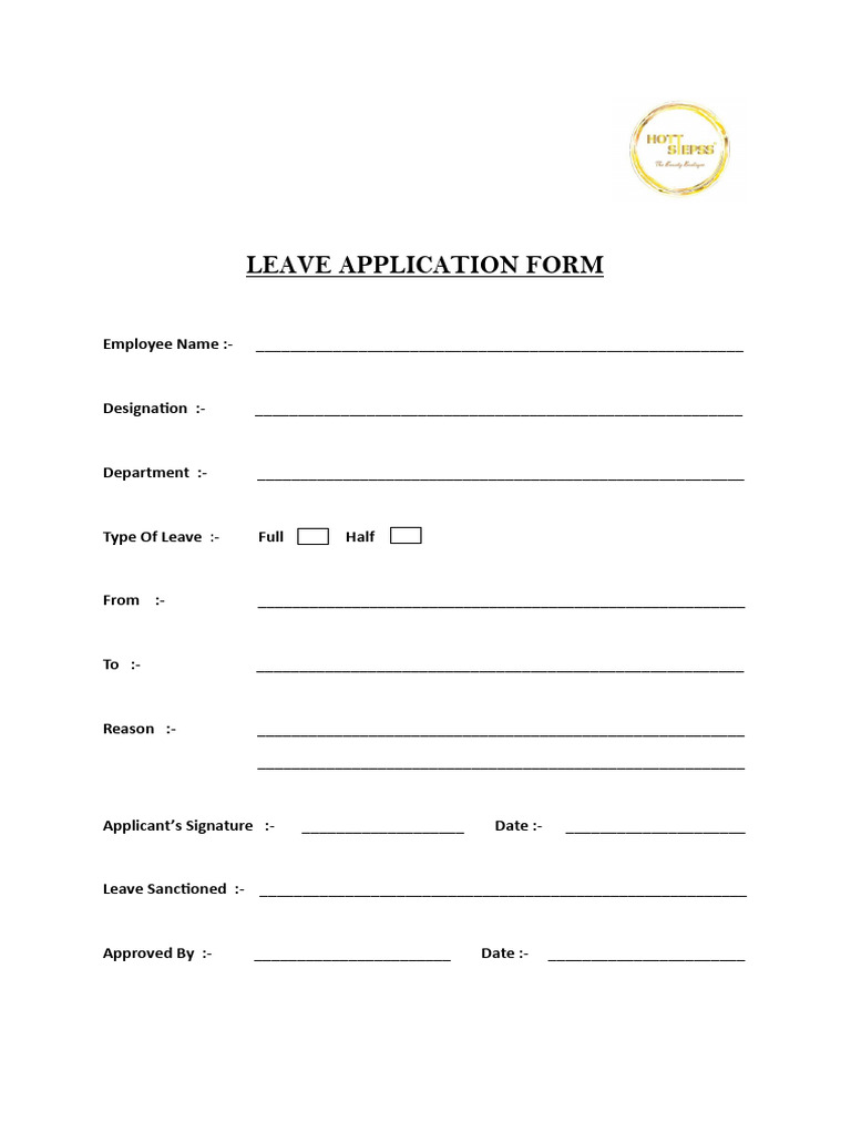 Leave Application Form - Copy | PDF