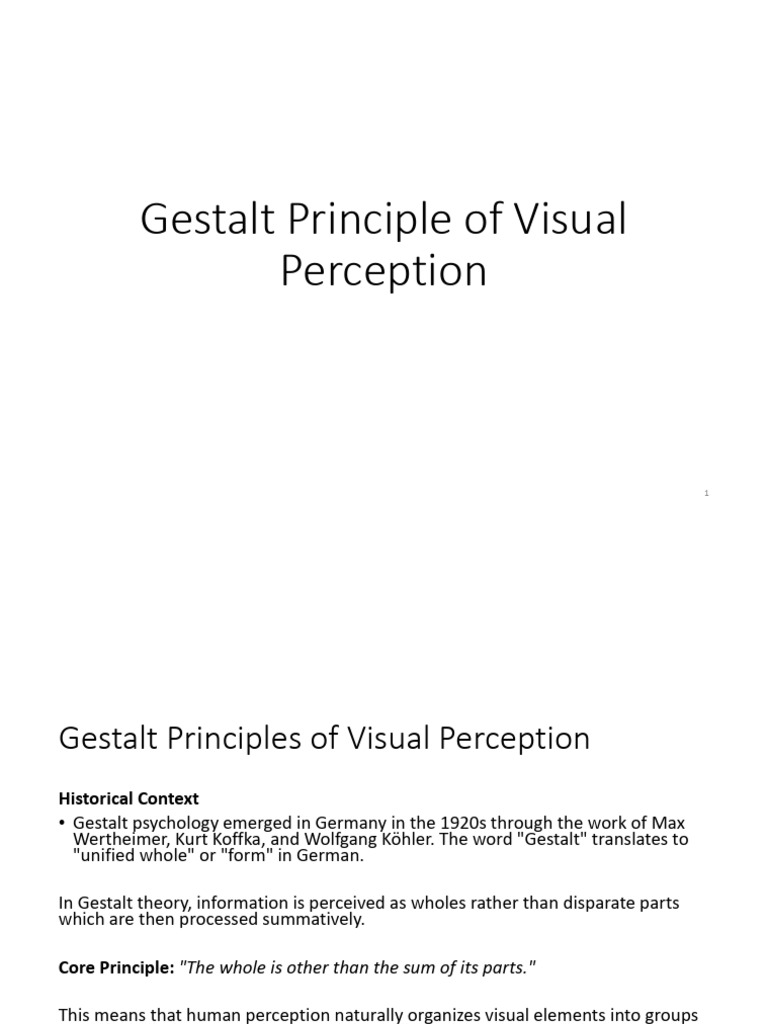 Gestalt Principle Off Visual Perception | PDF | Cognitive Psychology ...