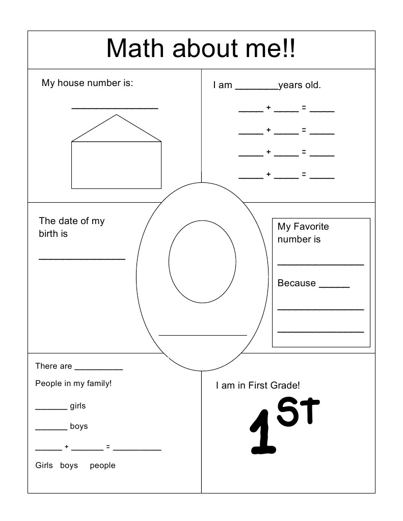 Math About Me for First Graders | PDF