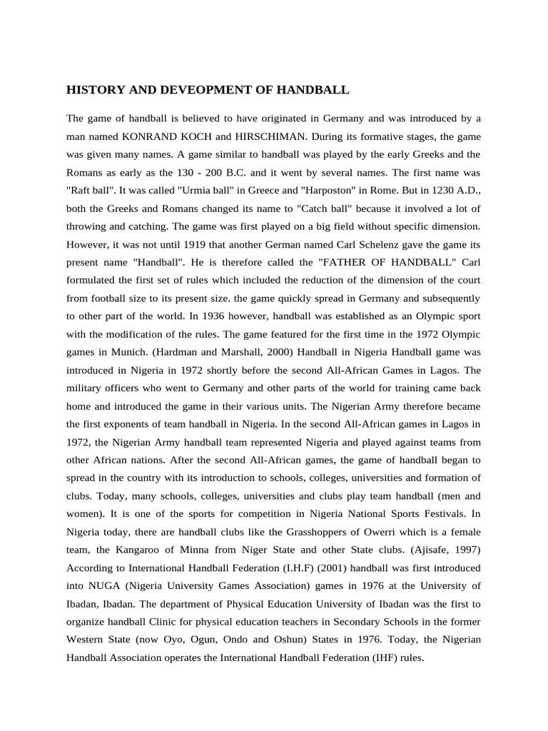 Handball Note | PDF | Ball Games | Sports